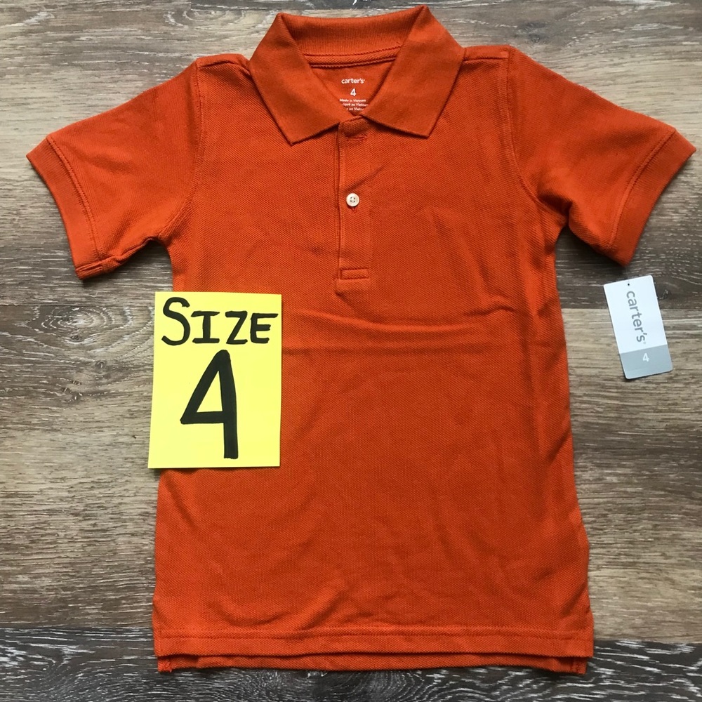 NWT Carter’s Size 4 Orange Piqué Polo Shirt